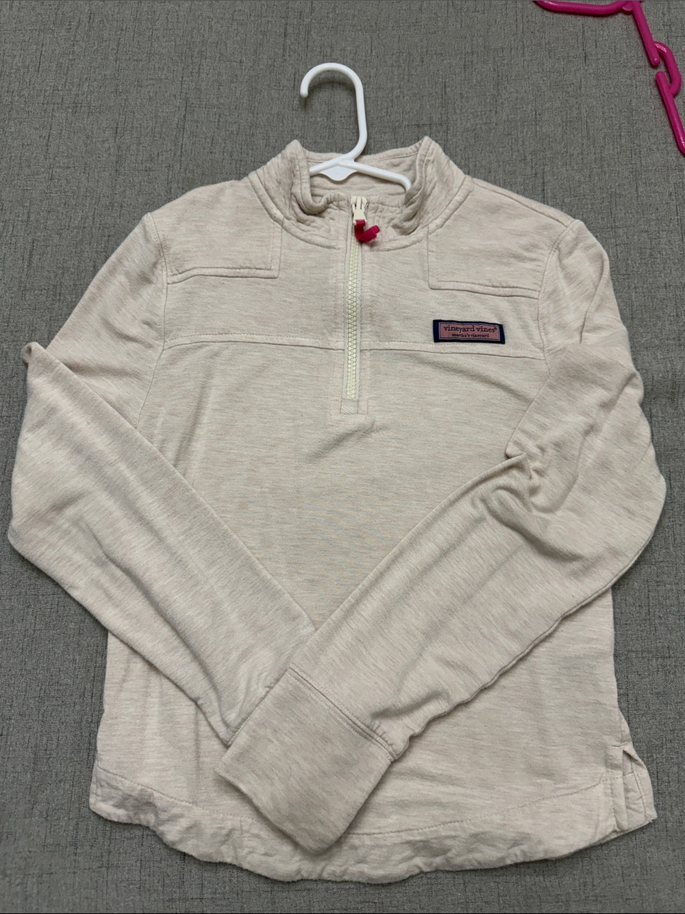 Vineyard Vines Girls Off-White/Beige Half-Zip Pullover Size Small